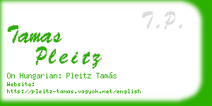 tamas pleitz business card
